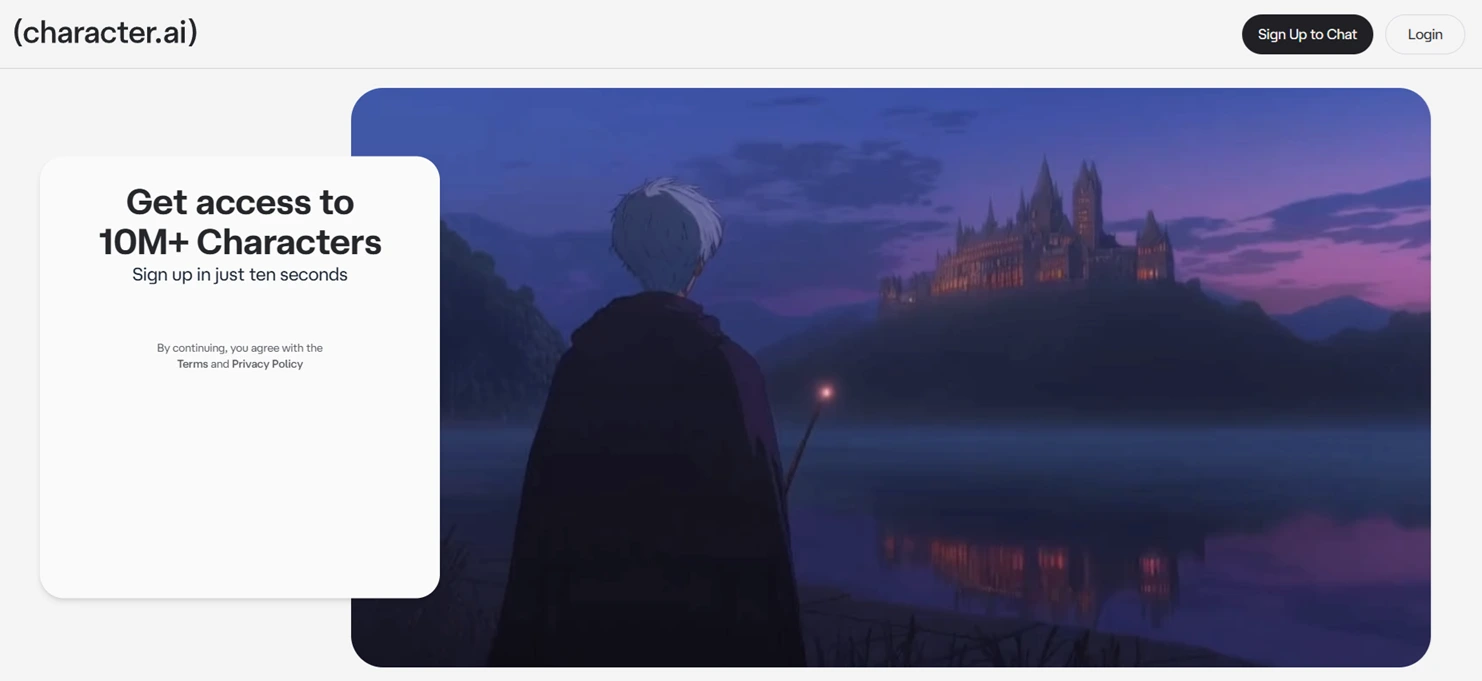 character ai platform showing censored content filters and chat interface